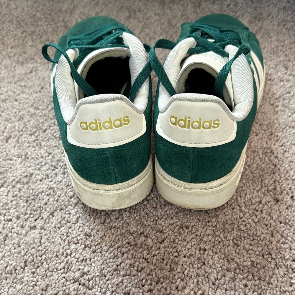 Adidas Women’s Forest Green and Cream Sneakers - Picture 4 of 9